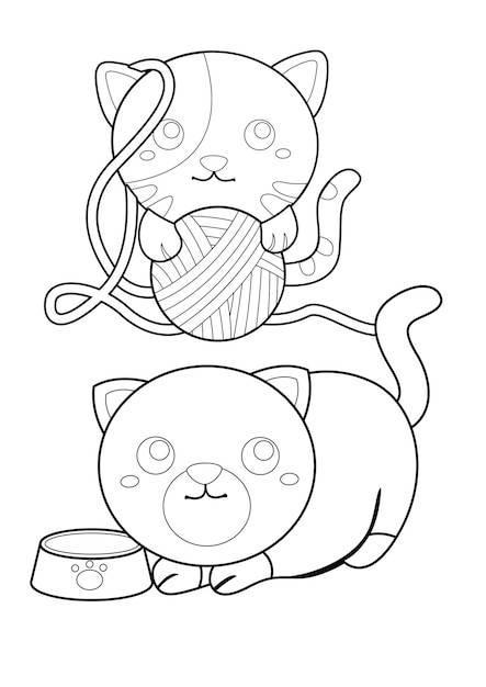 Cute lovely little cat coloring for kids and adult special for animal lover