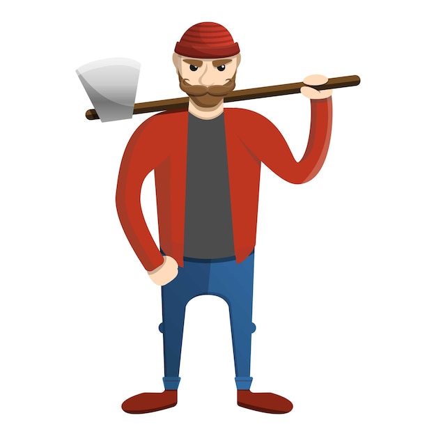 Cute lumberjack icon Cartoon of cute lumberjack vector icon for web design isolated on white background