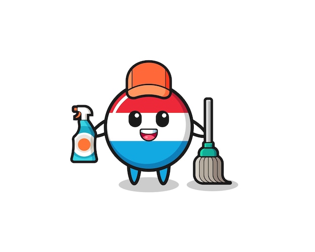 Cute luxembourg character as cleaning services mascot cute design