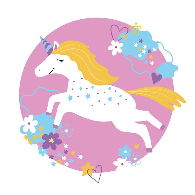 Cute magical unicorn Print for tshirt