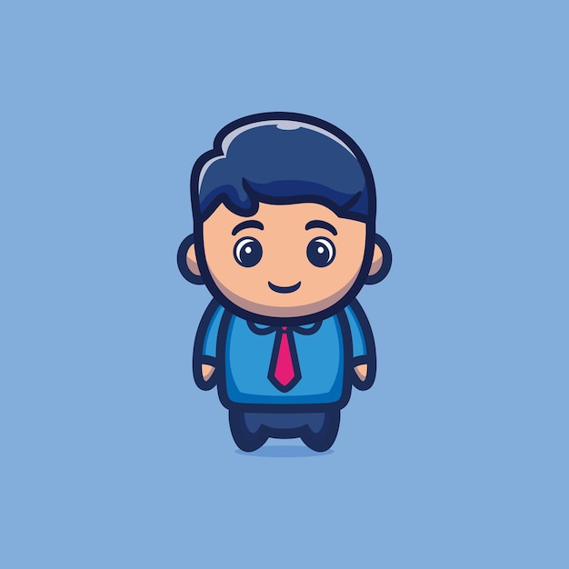 Cute male employee cartoon character premium vector