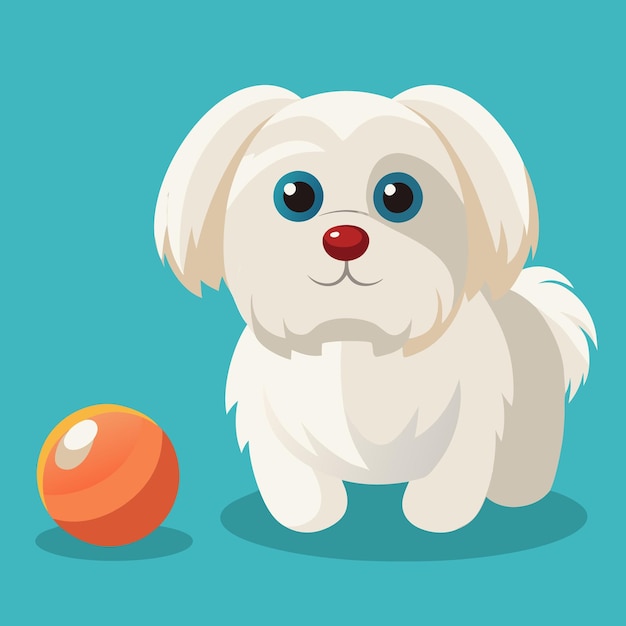 Vector cute maltese dog vector