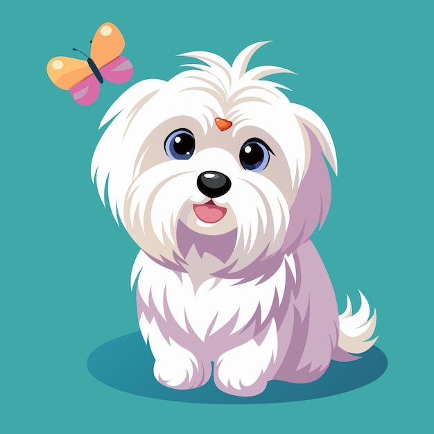 Vector cute maltese dog vector