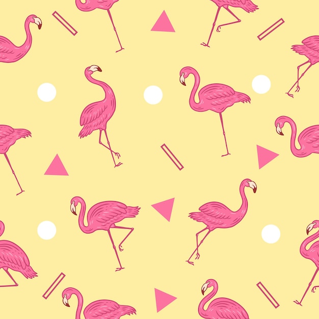 Cute many stork animal seamless pattern light pink object wallpaper with design light pastel orange