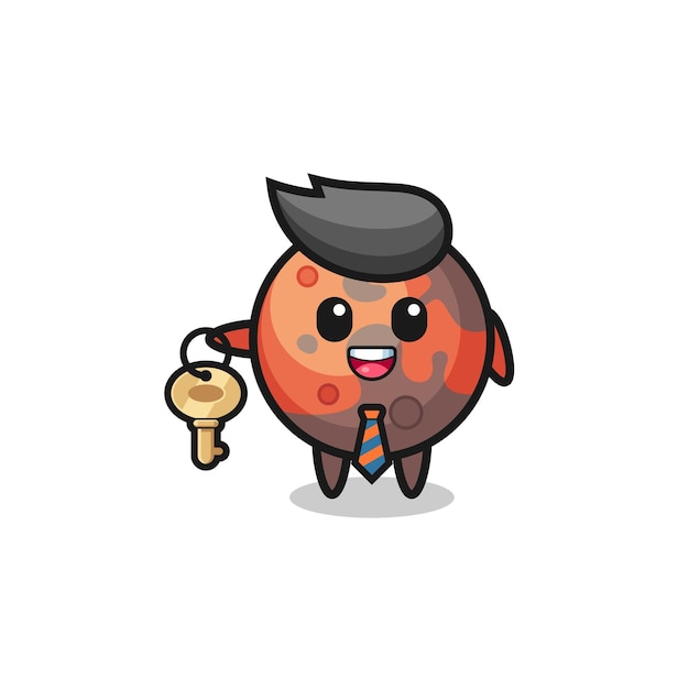 Cute mars as a real estate agent mascot