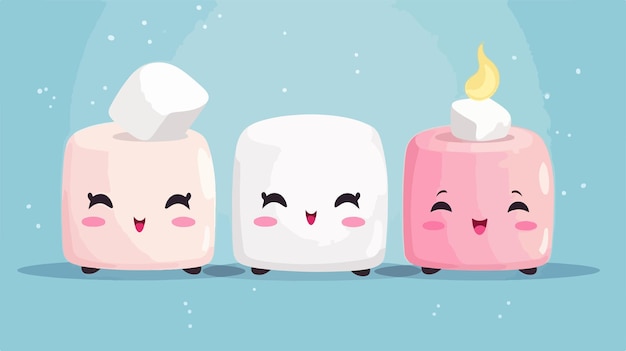 Cute Marshmallow Character Wallpaper with Free Space for Text