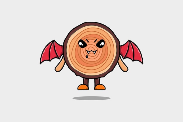 Cute mascot cartoon Lychee character as dracula with wings in cute modern style