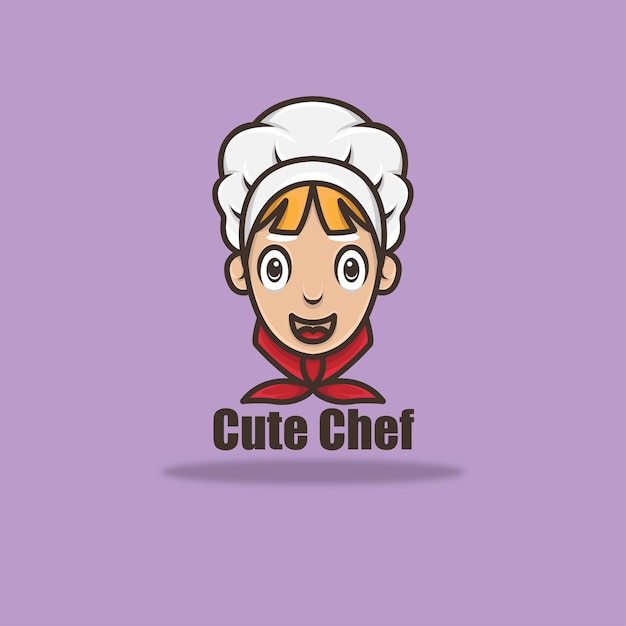 Cute Mascot Cartoon Young Chef Girl