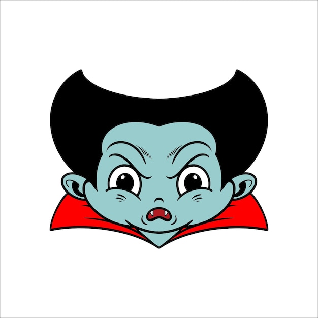 cute mascot dracula head