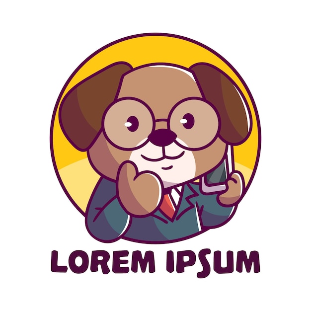 CUTE MASCOT LOGO BUSINESS DOG CARTOON