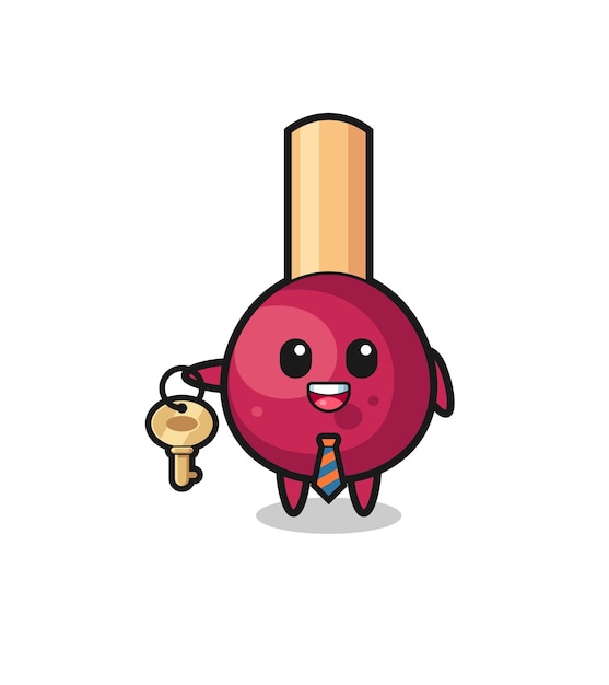 Cute matches as a real estate agent mascot