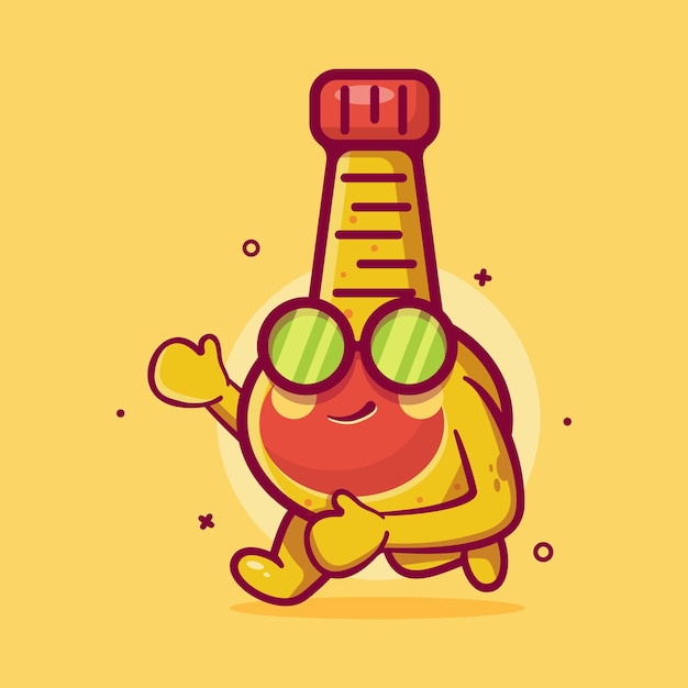 cute mayonnaise bottle character mascot running isolated cartoon in flat style design