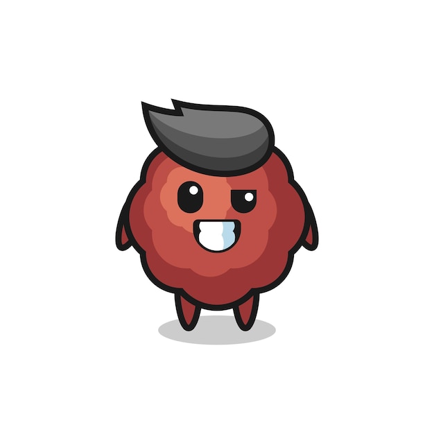 Cute meatball mascot with an optimistic face , cute style design for t shirt, sticker, logo element