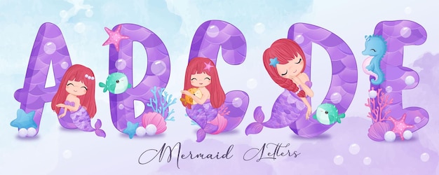 Cute Mermaid Alphabets Part I