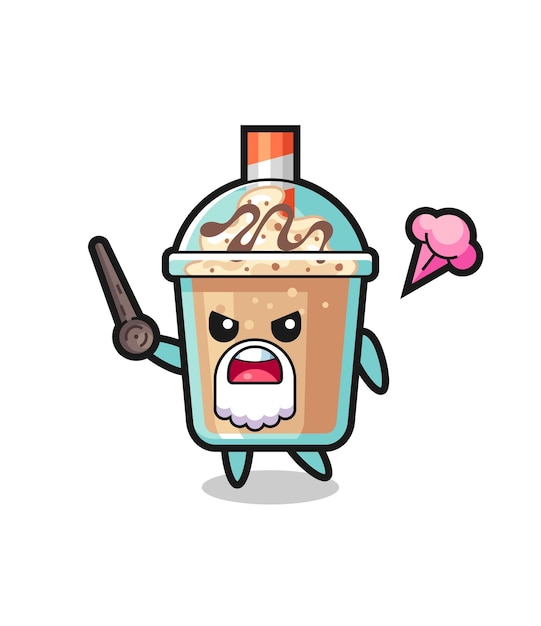 Cute milkshake grandpa is getting angry , cute style design for t shirt, sticker, logo element