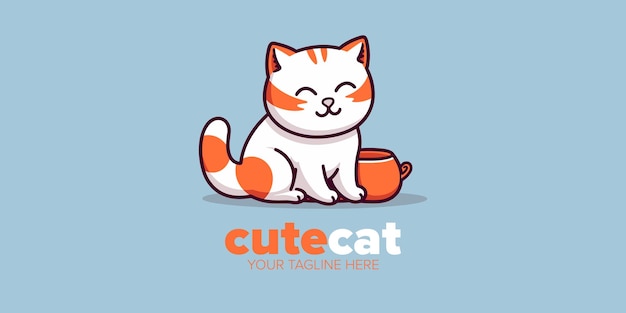 Cute Minimalist Kitty Emblem Adaptable for Pet Shops Toy Brands and Beyond