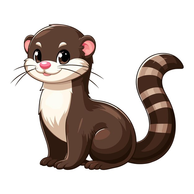 Vector cute mink vector cartoon illustration