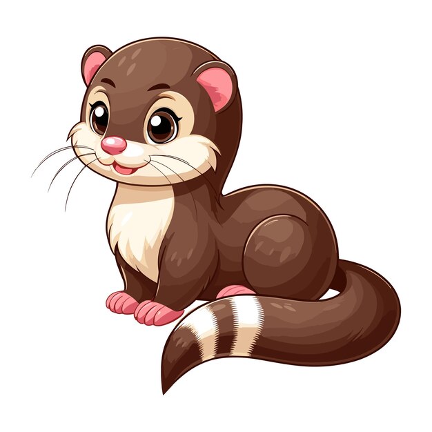 Vector cute mink vector cartoon illustration