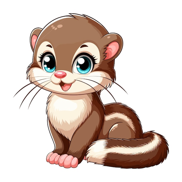 Cute Mink Vector Cartoon illustration