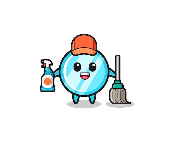 Cute mirror character as cleaning services mascot , cute design