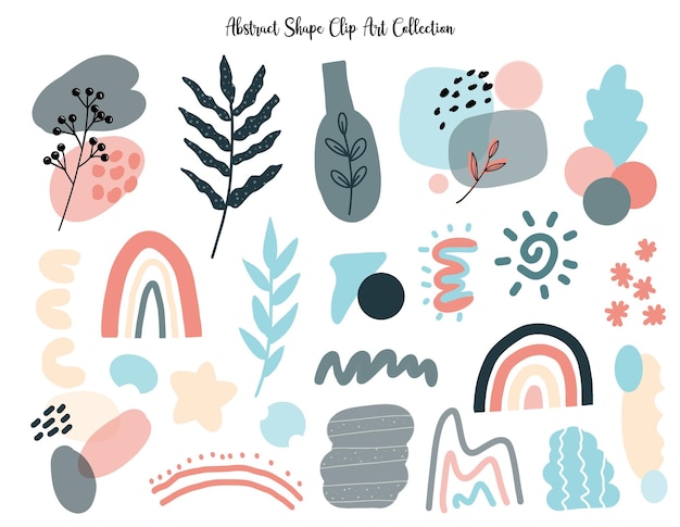 Cute Modern Abstract Shape Clip Art Collection