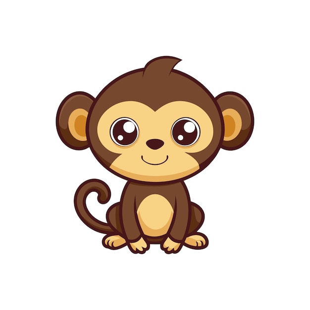 Vector cute monkey cartoon