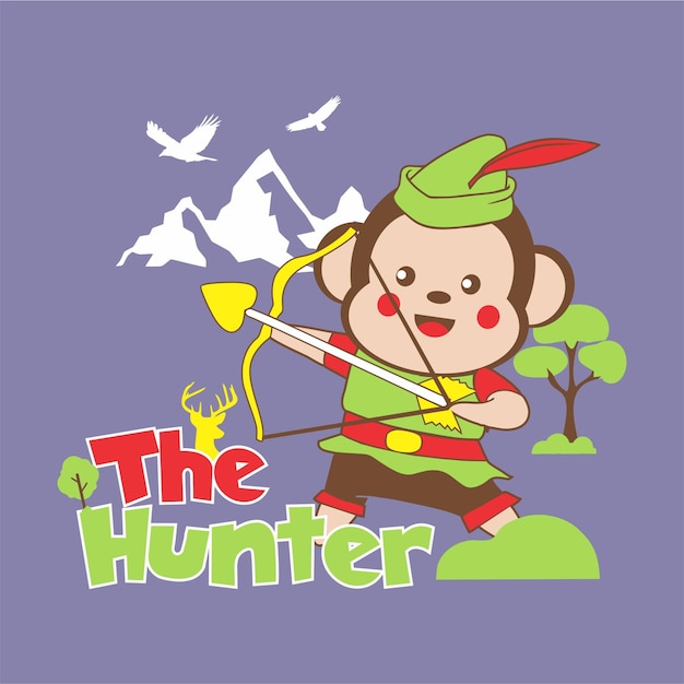 Cute Monkey character vector