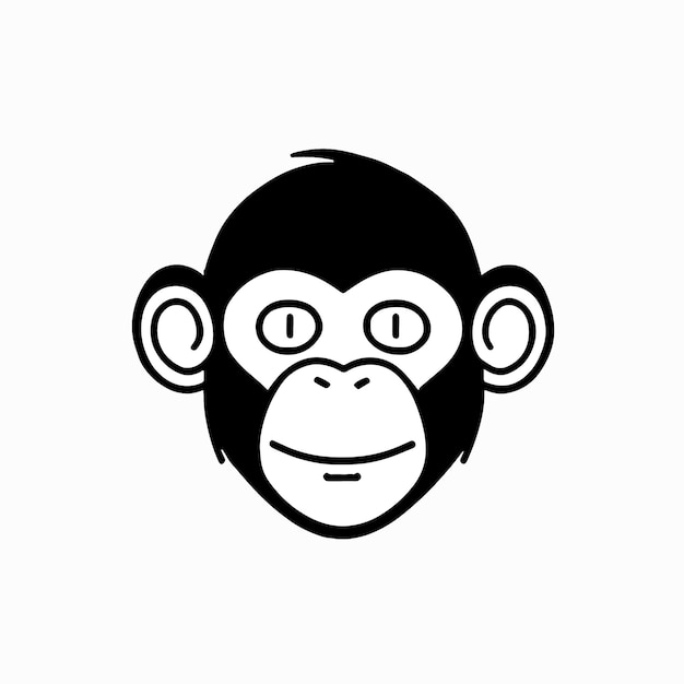 Cute monkey face line icon design Vector illustration