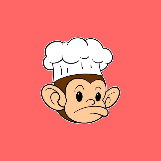 cute monkey head cartoon