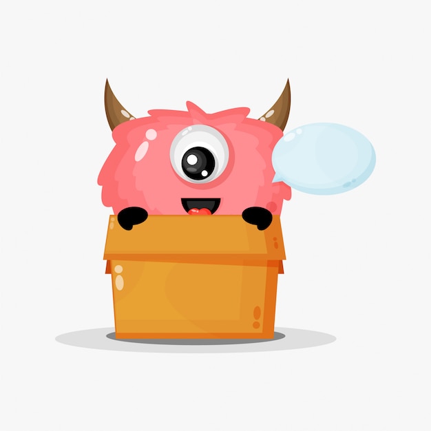 Cute monster in the box