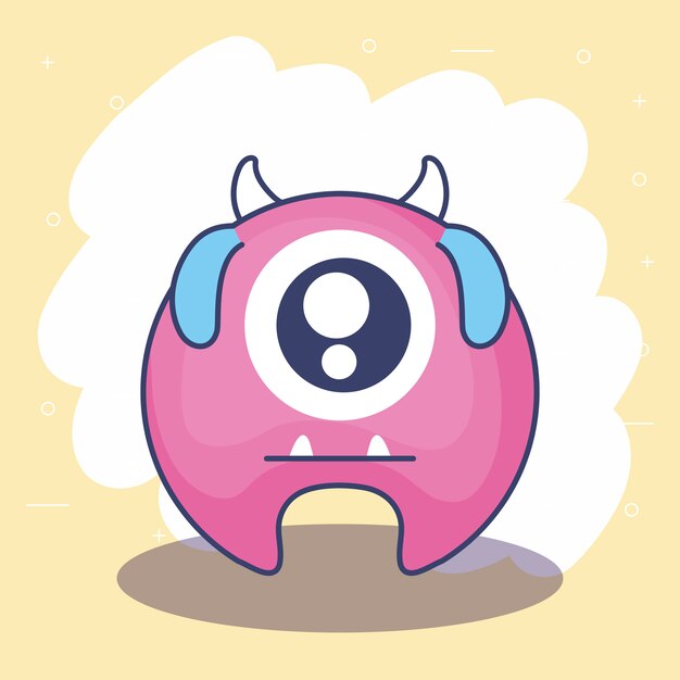 Cute monster card icon