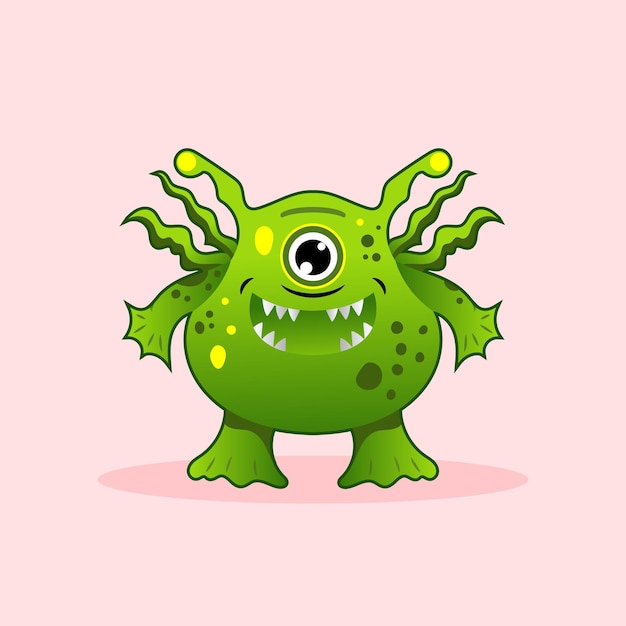 Cute monster kid cartoon vector icon illustration monster holiday icon concept isolated