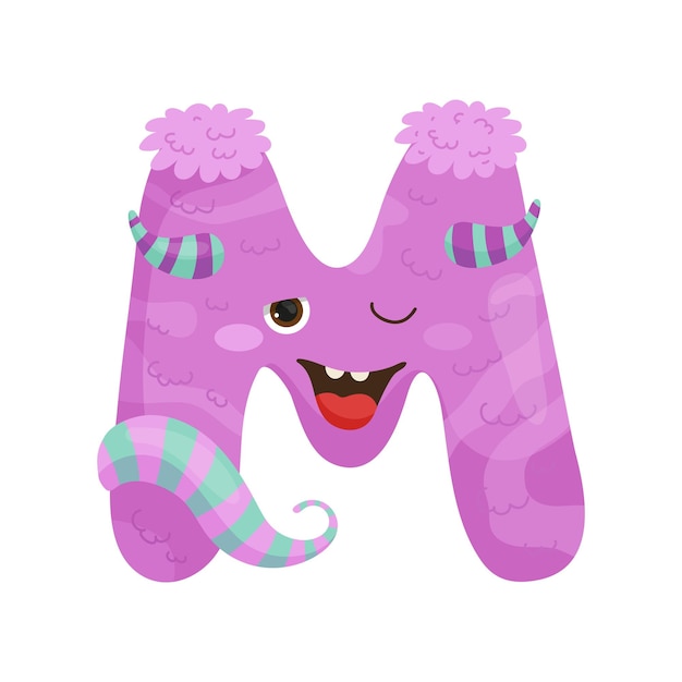 Cute monster letter m