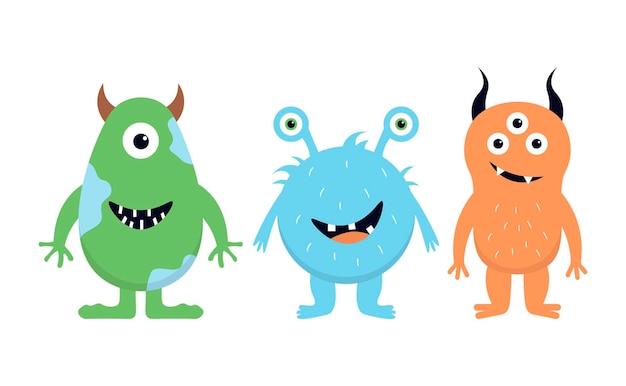 Cute monsters set