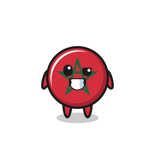 Cute morocco flag mascot with an optimistic face