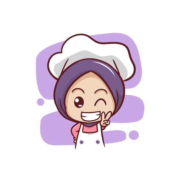 cute moslem female chef