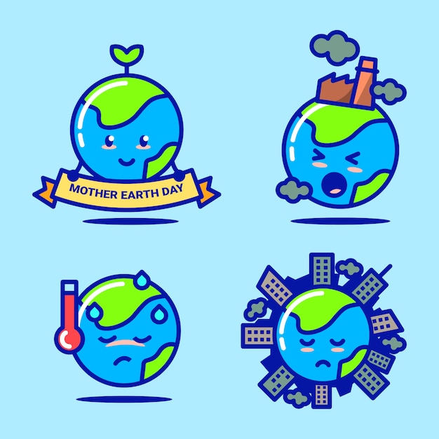 Cute Mother Earth Day Illustration Background