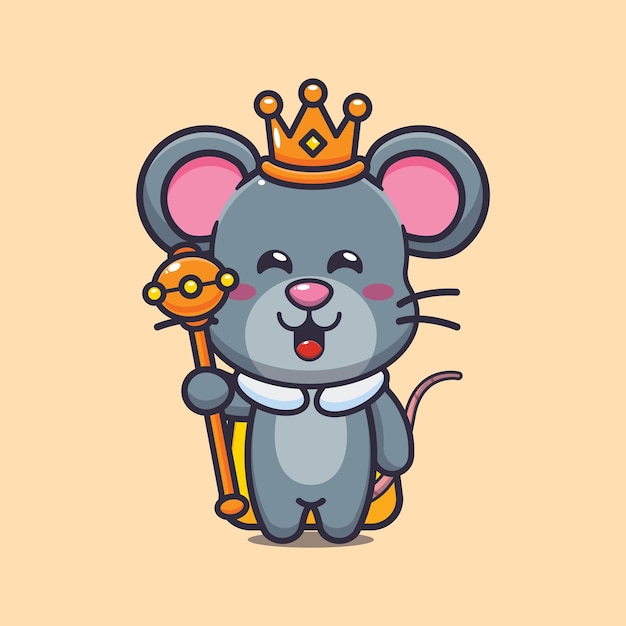 Cute mouse king Cute cartoon animal illustration