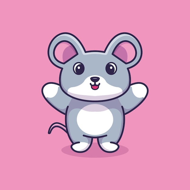 Cute mouse mascot illustration cartoon premium vector