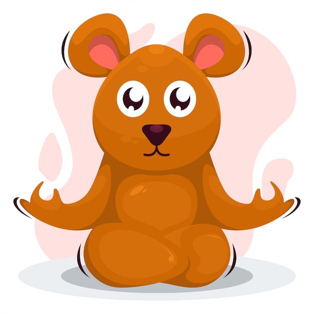 Cute Mouse yoga cartoon  