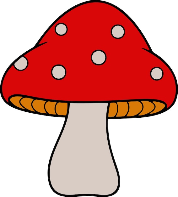 Cute Mushroom cartoon Fungus clipart vector illustration