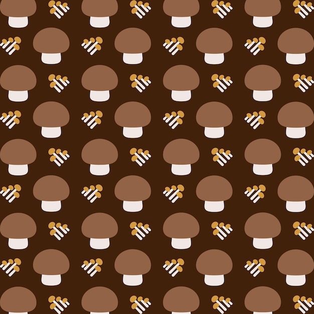 Vector cute mushroom vector design beautiful repeating pattern illustration background