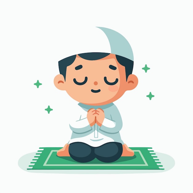 Cute Muslim character during Ramadan