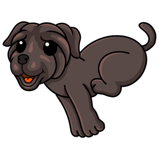 Cute neapolitan mastiff dog cartoon running