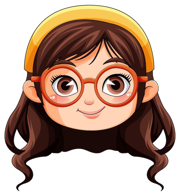 Cute nerdy girl cartoon character