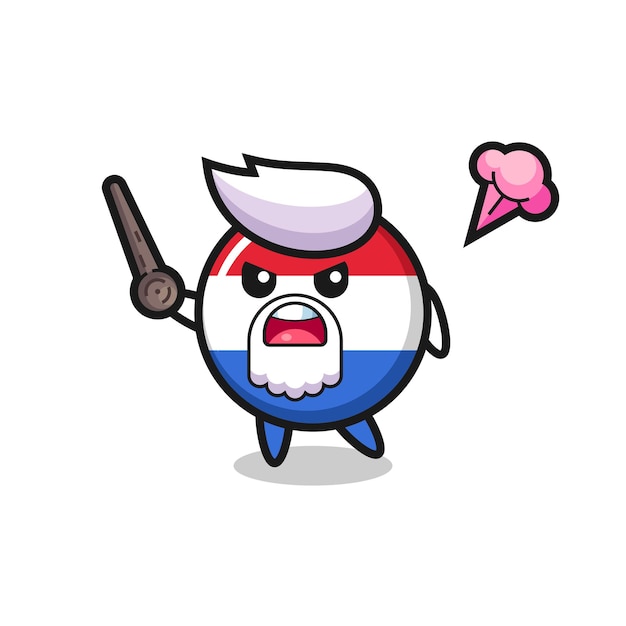 Cute netherlands flag badge grandpa is getting angry , cute style design for t shirt, sticker, logo element