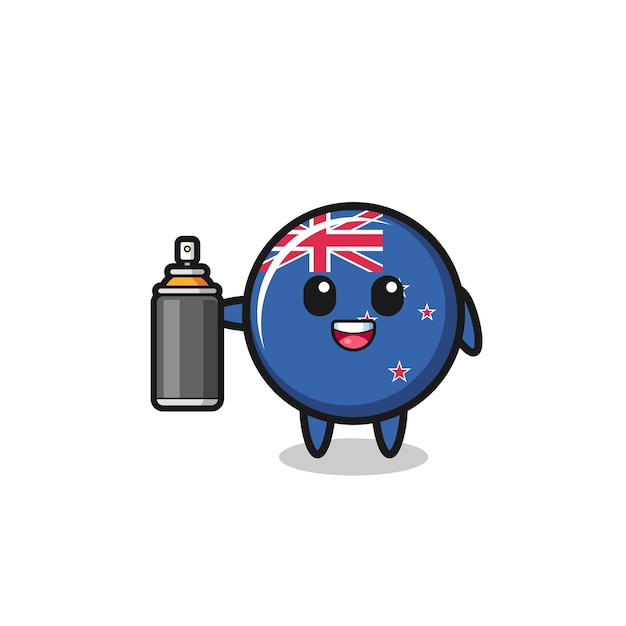 The cute new zealand as a graffiti bomber  cute design