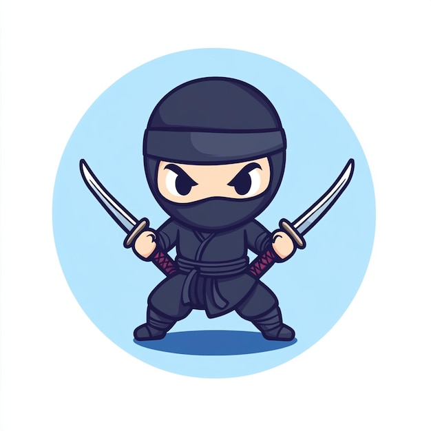 Vector cute ninja chibi style simple design