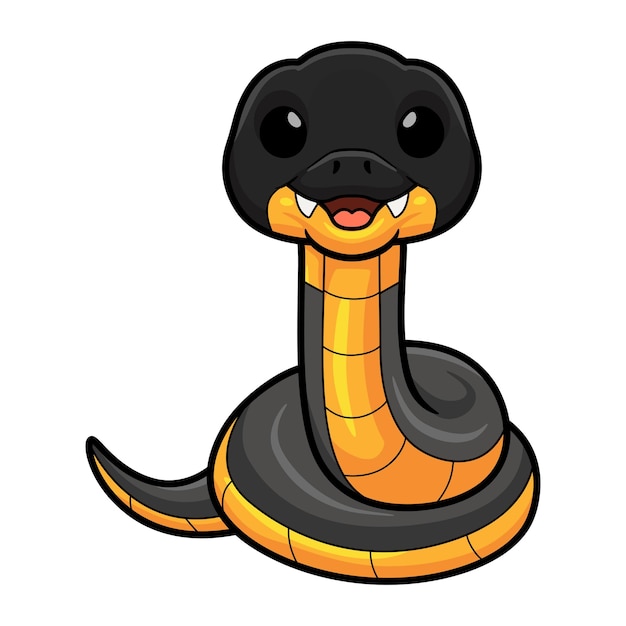 Cute northern ringneck snake cartoon