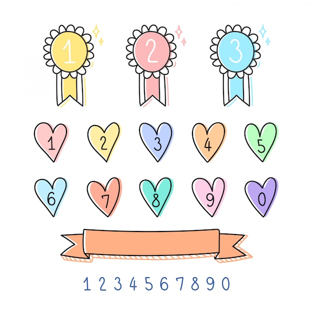 Cute number badge set.